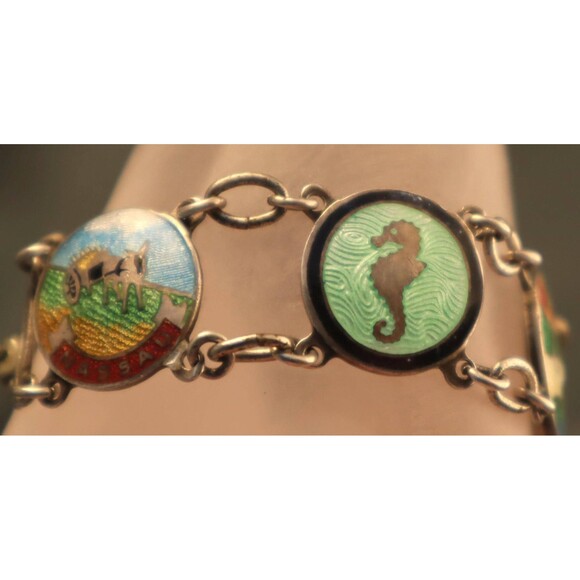 Sterling Enamel Bahamas Bracelet Vintage AMCO - Picture 6 of 10